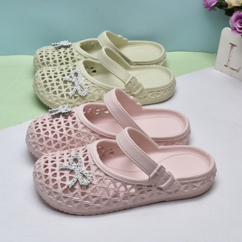 Verão feminino Baotou leve antiderrapante sandálias chinelos casa malha respirável chinelos meninas arcos confortáveis d