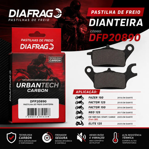 Pastilha Freio Diafrag Yamaha Fazer Factor Neo 125 150 Diant