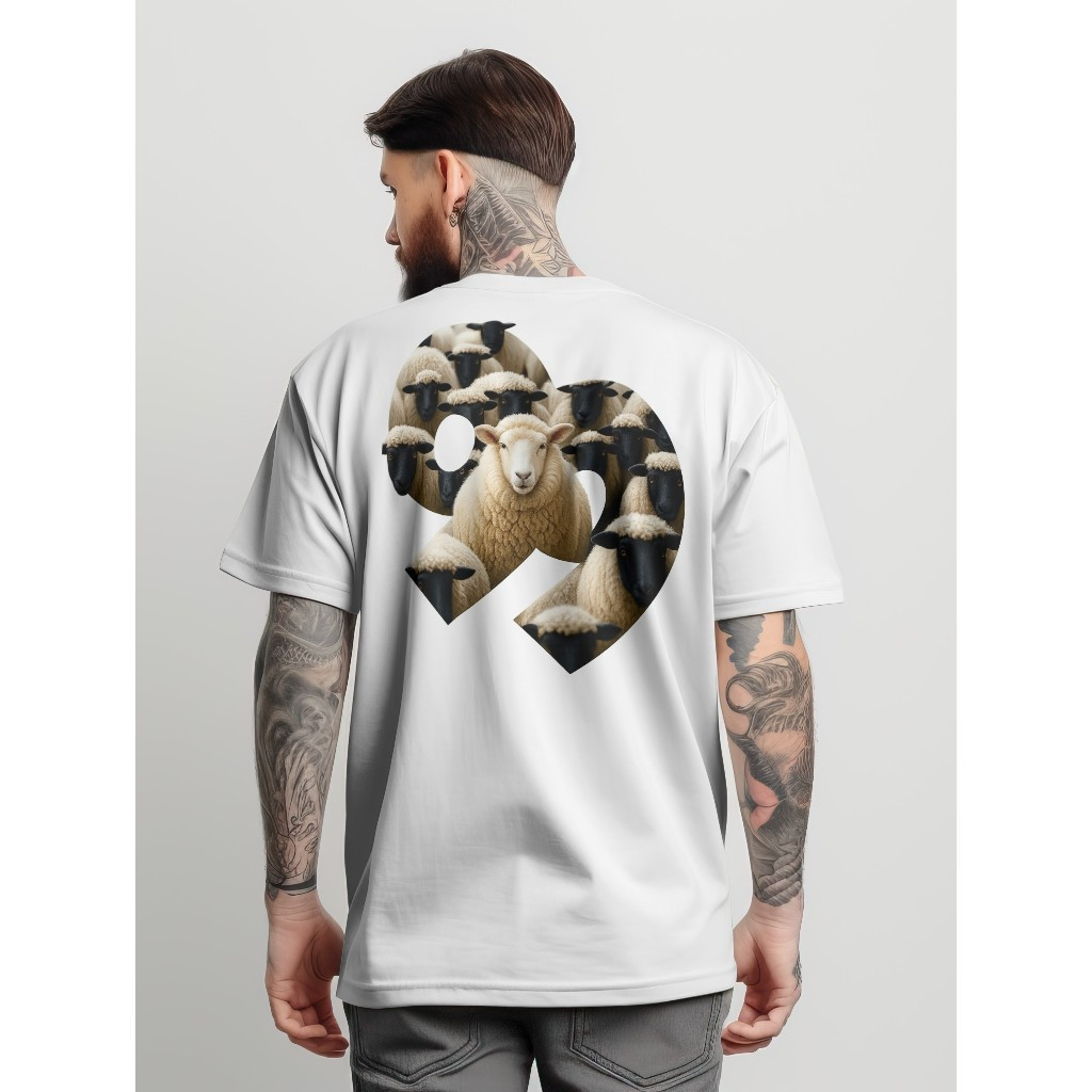 [Camiseta Premium em Algodão Puro]CC Oversized Streetwear Feminina e Masculina Blusa Larga Gola Canelada Cristã