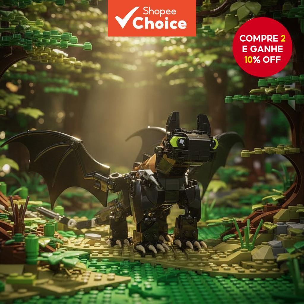 Como Treinar Seu Dragão Desdentado MOC-23064 Blocos De Construção Brinquedos Para Crianças Presente 232 Peças Tijolos em Oferta na Shopee