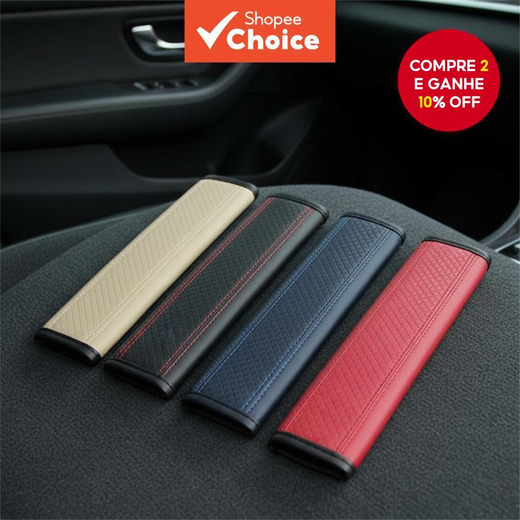 Protetores de ombro de couro para cinto de segurança de carro / Capas de cinto de segurança de couro PU / Almofadas de em Oferta na Shopee