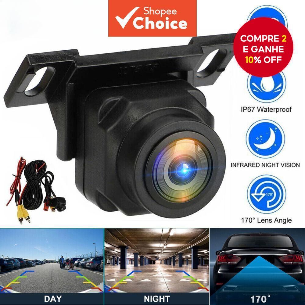  Câmera de ré para carro universal para caminhonetes e SUVs, com visão noturna, à prova d'água, ângulo perfeito