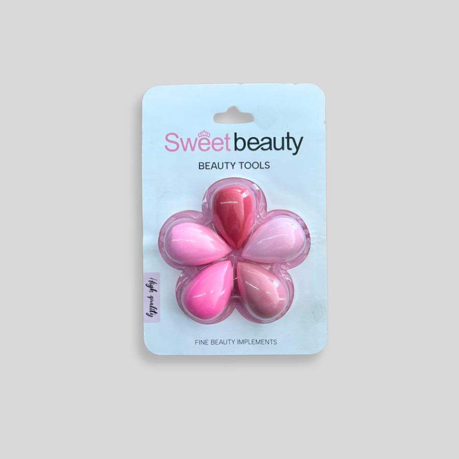 Pacote 12 Kits Esponjas de Maquiagem "Sweet Beauty" - Kit Flor 6 Peças