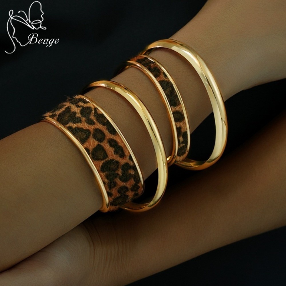 Benge Leopardo Impressão Suave Pulseira Empilhamento Conjunto Y2K Joias Nervosas Para Mulheres Meninas Punho Robusto Boh em Oferta na Shopee