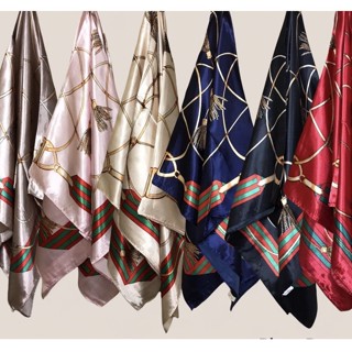 Lenços Cetim Seda Elegante Primavera Grande 90x90/ALEATORIA ESTAMPA em Oferta na Shopee