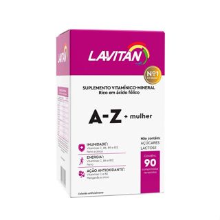 Suplemento Alimentar Lavitan Super Fórmula A-Z +Mulher Com 90 Comprimidos Revestidos em Oferta na Shopee