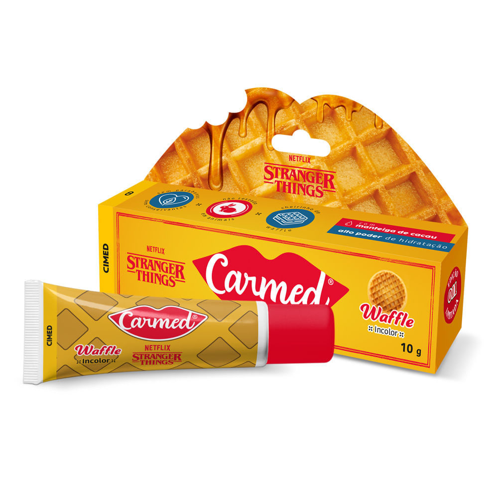 Detalhes do Hidratante Labial Carmed Netflix Stranger Things Waffle Incolor 10g
