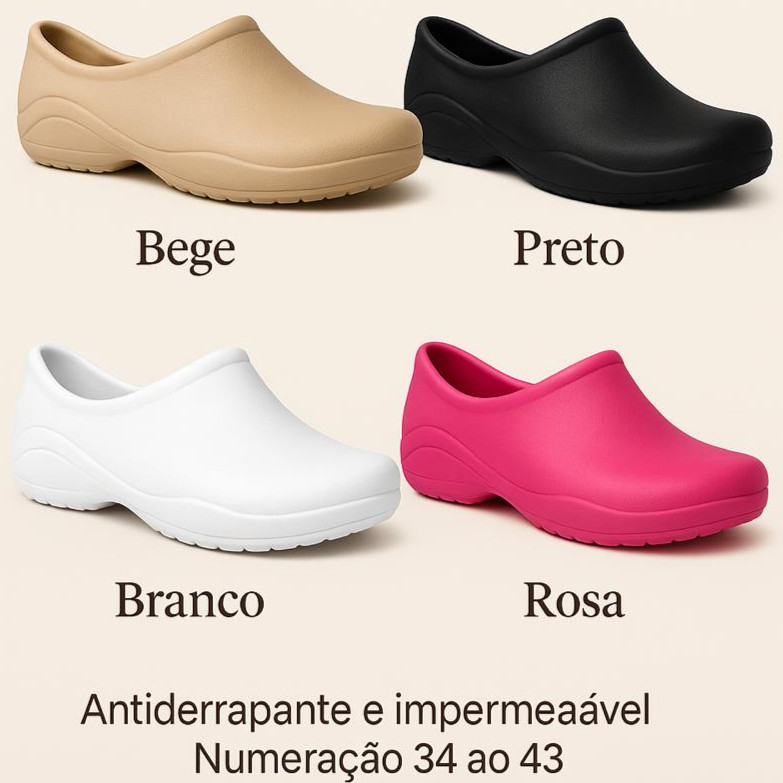 Sapato Antiderrapante Profissional Impermeável Para Trabalho EPI Cozinha Limpeza Enfermagem hospitalar