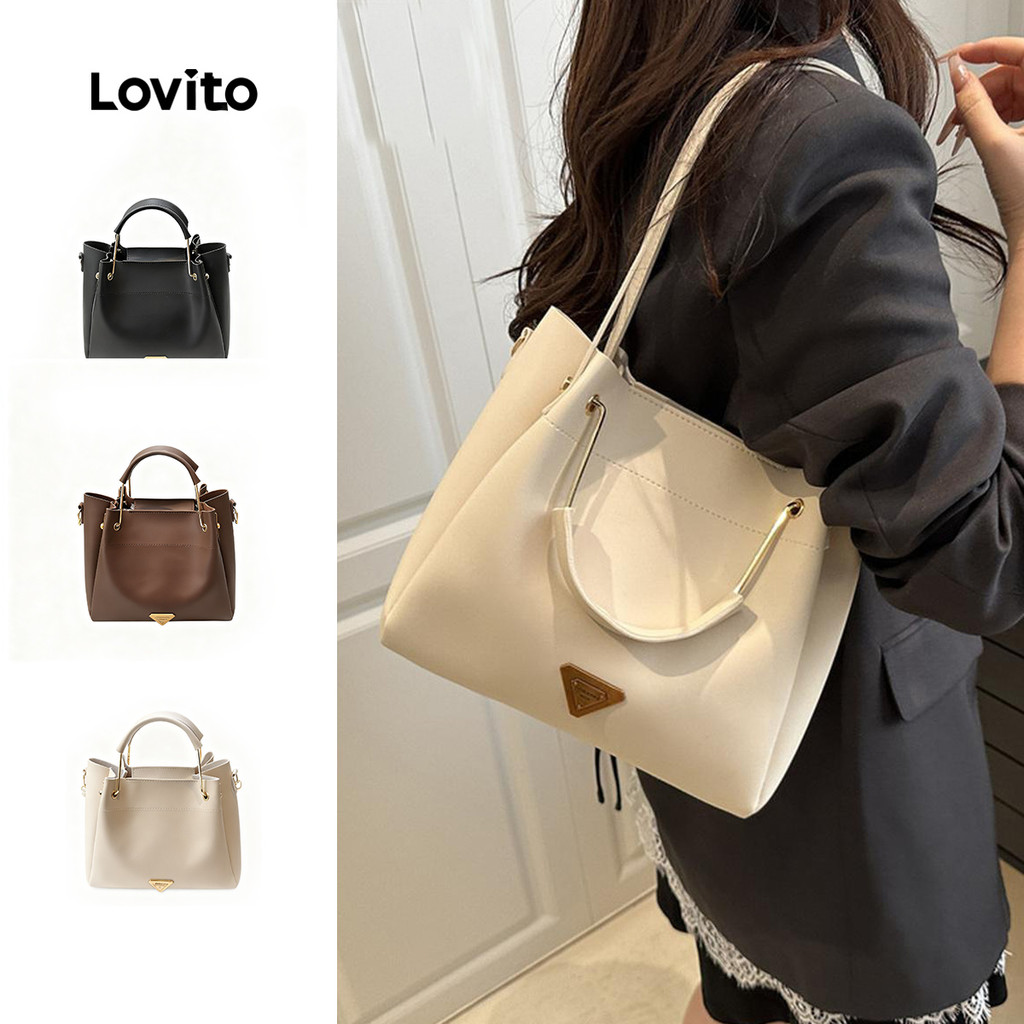 Lovito Casual simples de alta qualidade balde saco pequena bolsa ombro para mulher LFA76051 em Oferta na Shopee