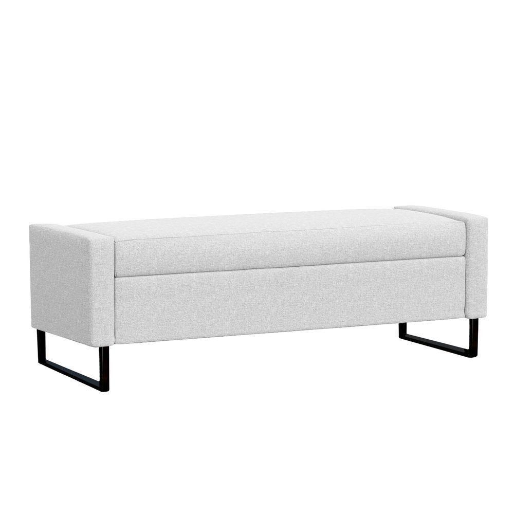 Recamier Bau Paris Base De Metal 1,40m Suede Branco - Inova Decorações