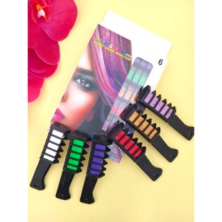 Kit 6 Pente Colorido Giz De Cabelo Com 06 Cores Temporárias Para Festas Criativo T-722-3 em Oferta na Shopee