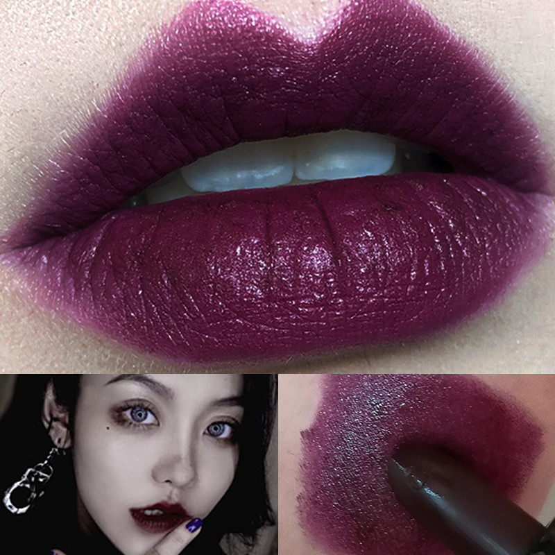 Batom cor envenenamento cor escura cor vampiro cor escura pasta de cor preta preto cereja cor cereja Tik Tok mesmo estil