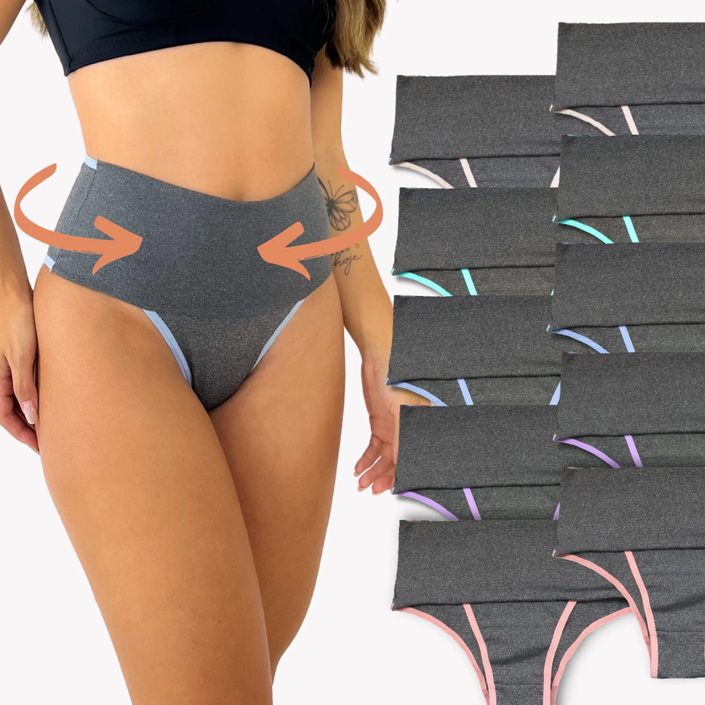 Kit Até 10 Calcinha Modeladora Cós Alto Reforçado Zero Barriga — imagem 1