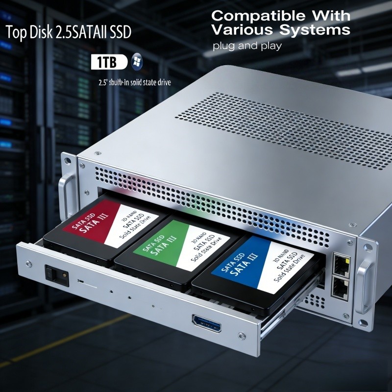 SSD de 1TB, equipado com interface SATA3.0, velocidade de até 500MB/s, dispositivo de armazenamento universal de 2,5 pol