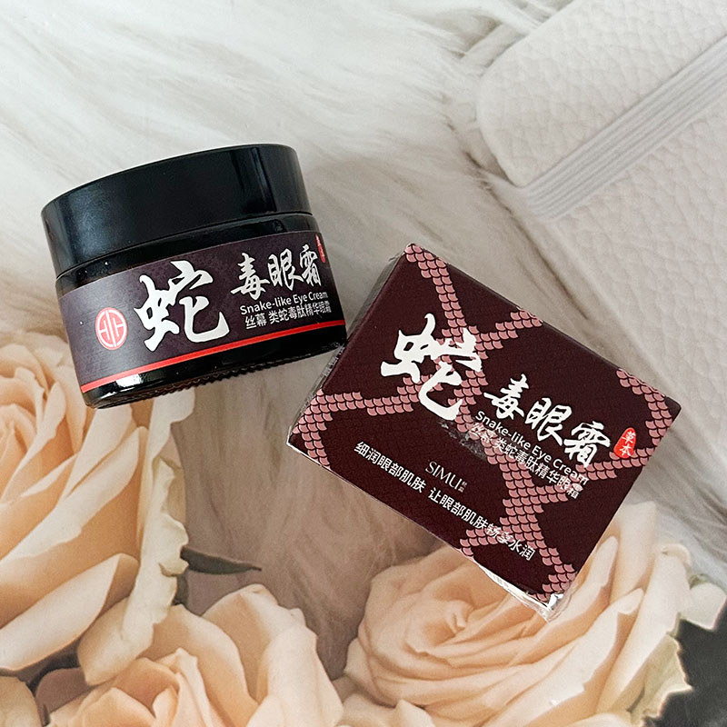 Cortina de seda veneno de cobra peptídeo essência creme para os olhos hidratante firmador Anti-rugas linhas finas leves