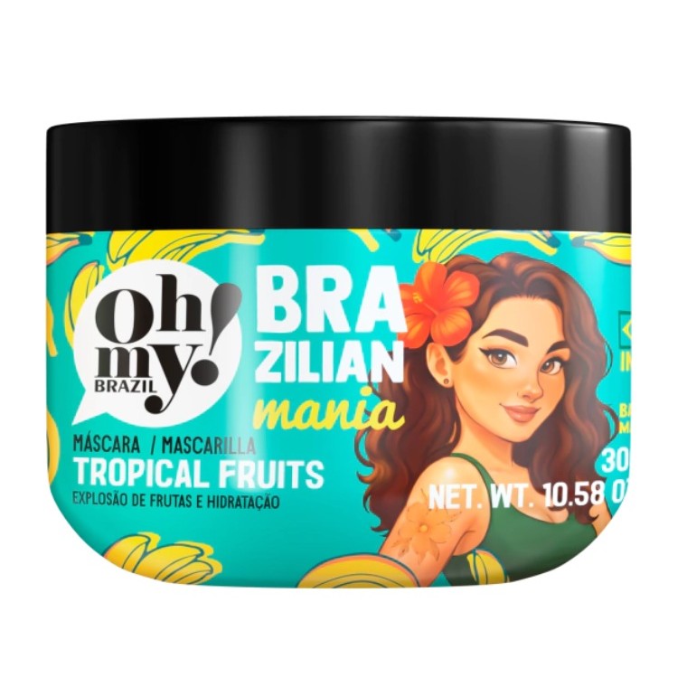 Máscara Tropical Fruits Brazilian Mania 300g Oh My | Pra todos os tipos de cabelo