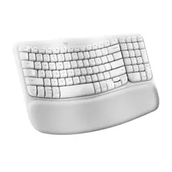 Teclado Ergonômico sem fio Logitech Wave Keys - Branco