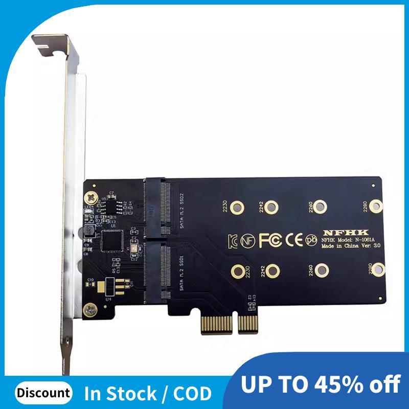 Adaptador PCI-E Para M2 Express X1 2 Portas B Chave M . 2 NGFF SATA SSD PCIE M2 Placa De Expansão Riser
