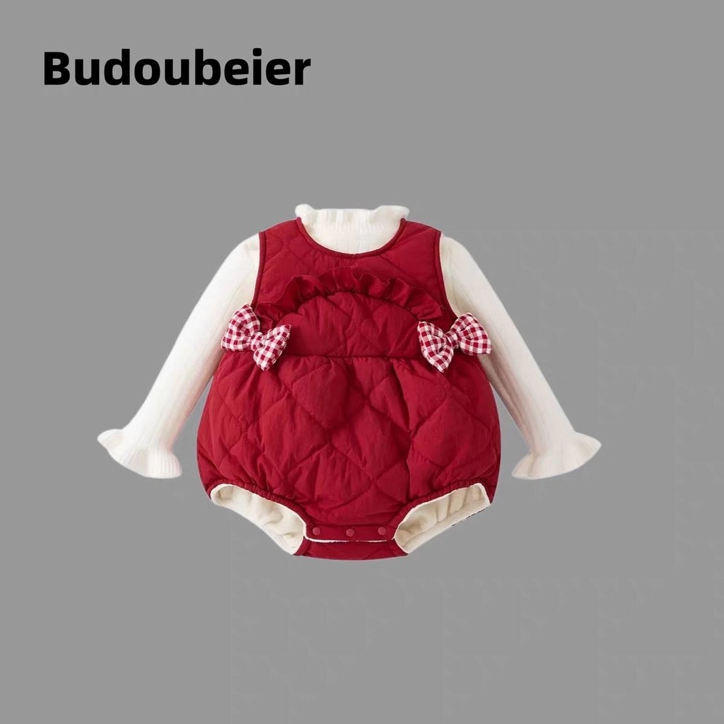 Roupas de bebê de lã peido roupas festivas estilo ocidental roupas de bebê roupas de inverno bebê menina inverno macacão