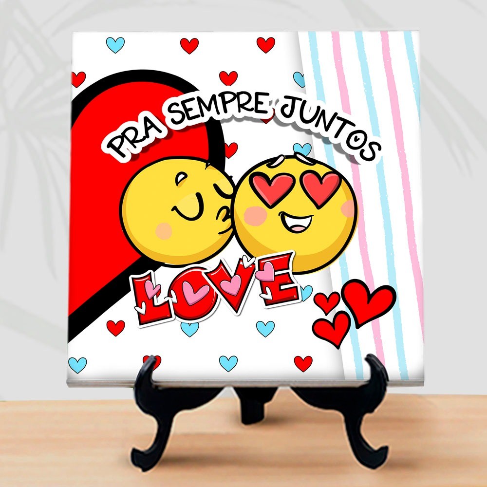 Quadro azulejo Namorados Pra sempre Juntos Love 26