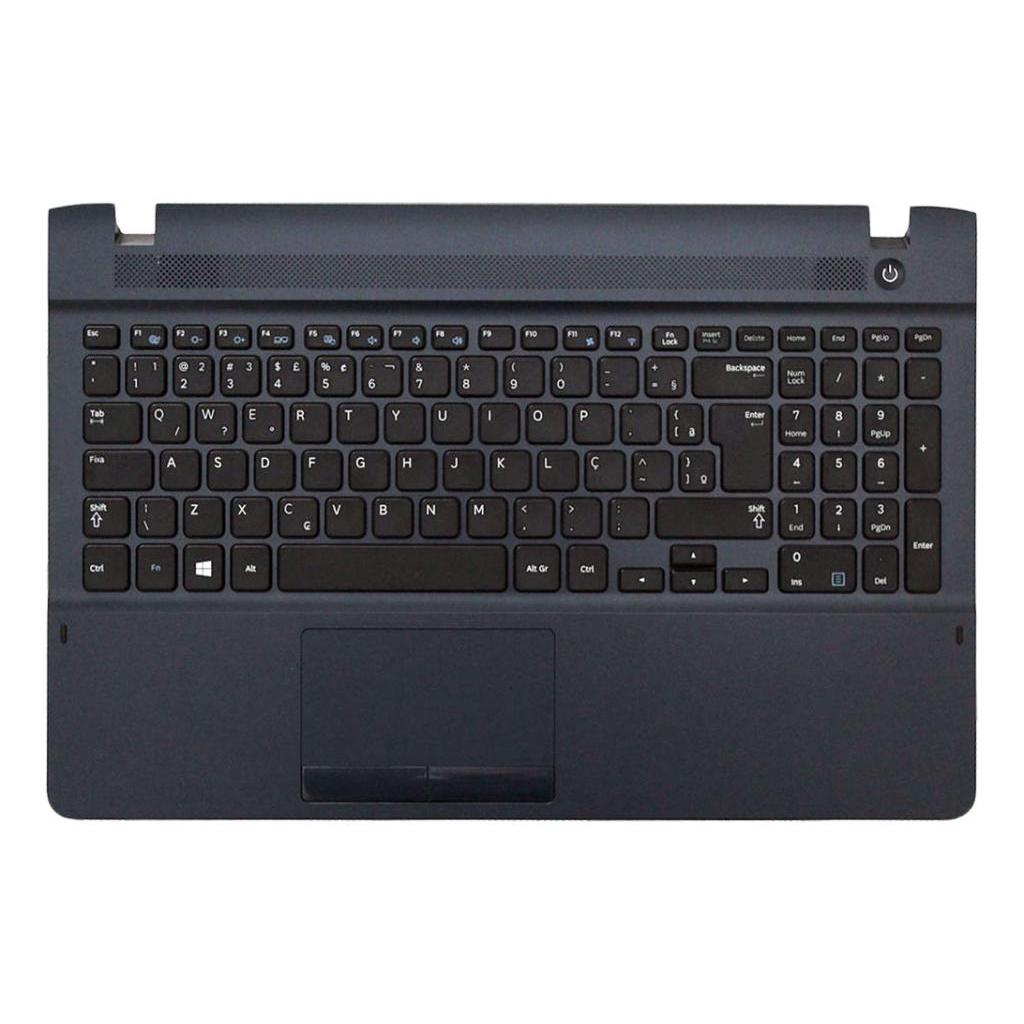 Teclado Palmrest Para Notebook Samsung Ativ Book 2 Np250e5e Np270e5e Np275e5v Np300e5e Azul