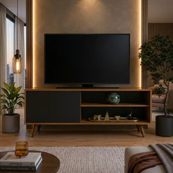 QUEIMA DE ESTOQUE - Rack Decorativo Retrô para TV até 43 Polegadas - Ideal para Sala de Estar