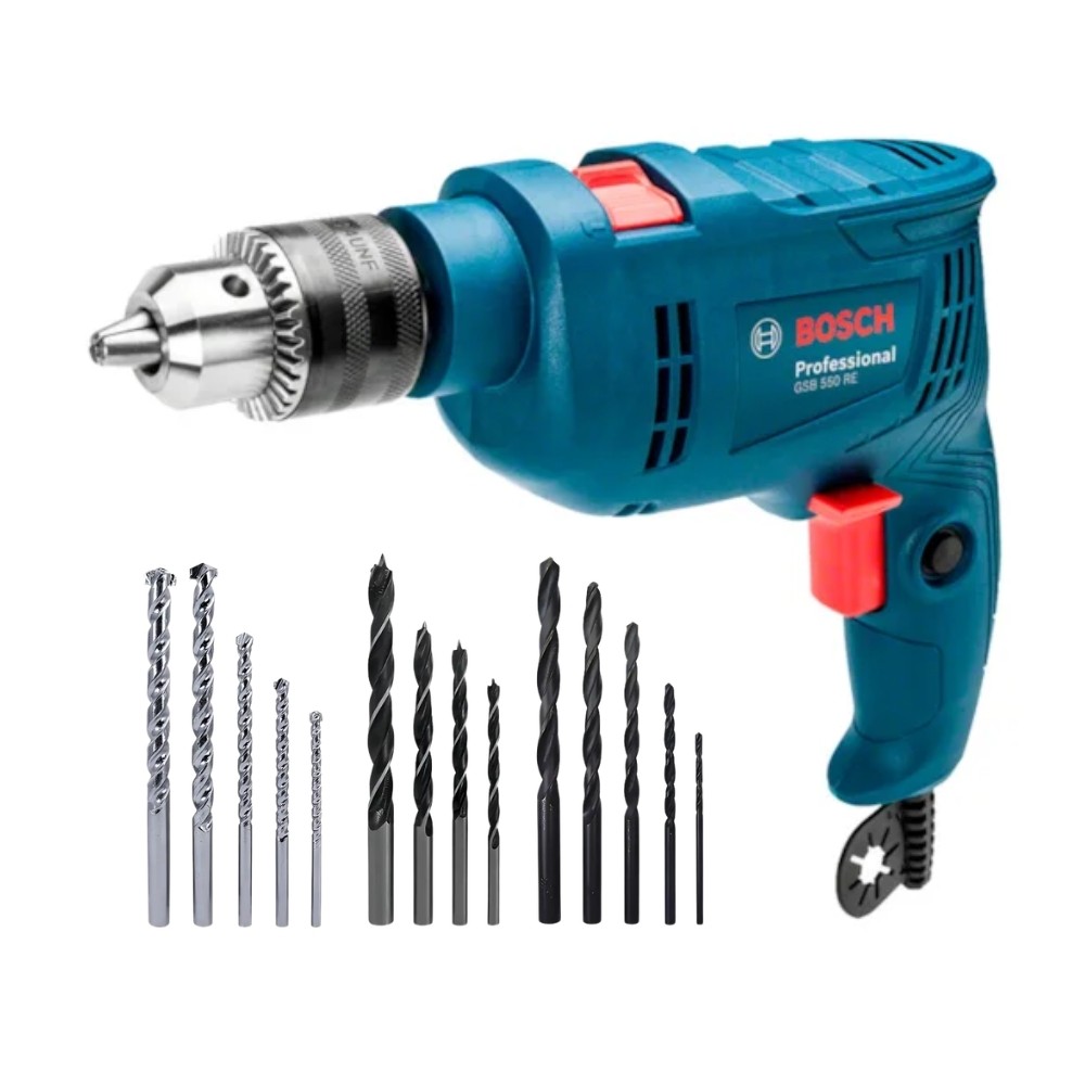 Furadeira de Impacto 1/2" C/ Acessórios GSB 550RE 110V Bosch