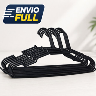 Cabides Antideslizantes Adulto Preto Reforçado- Kit com 10 a 80 unidades