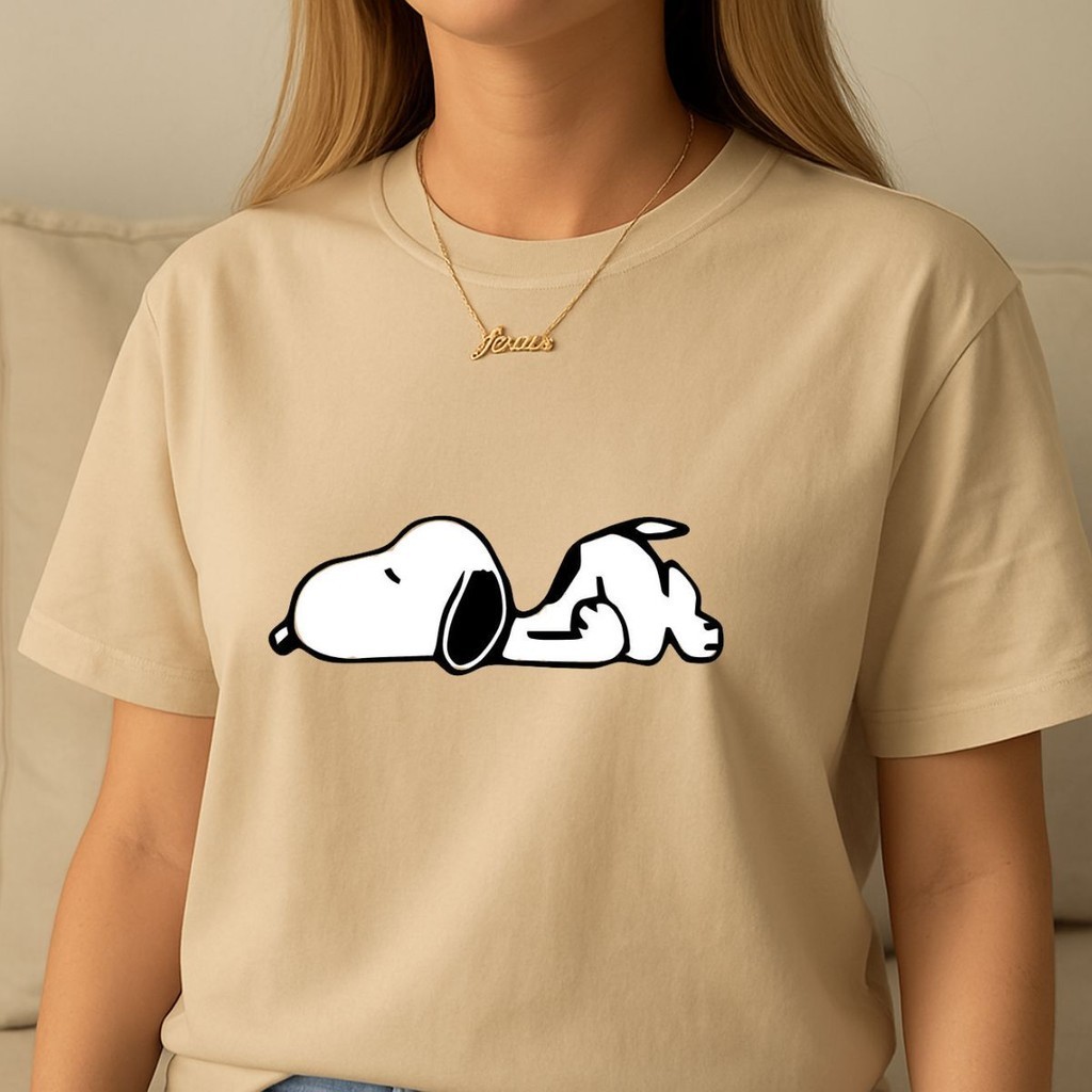 Camiseta Feminina Snoopy Cartoon Casual Básica Confortável Lançamento Envio Imediato — imagem 2 de 2