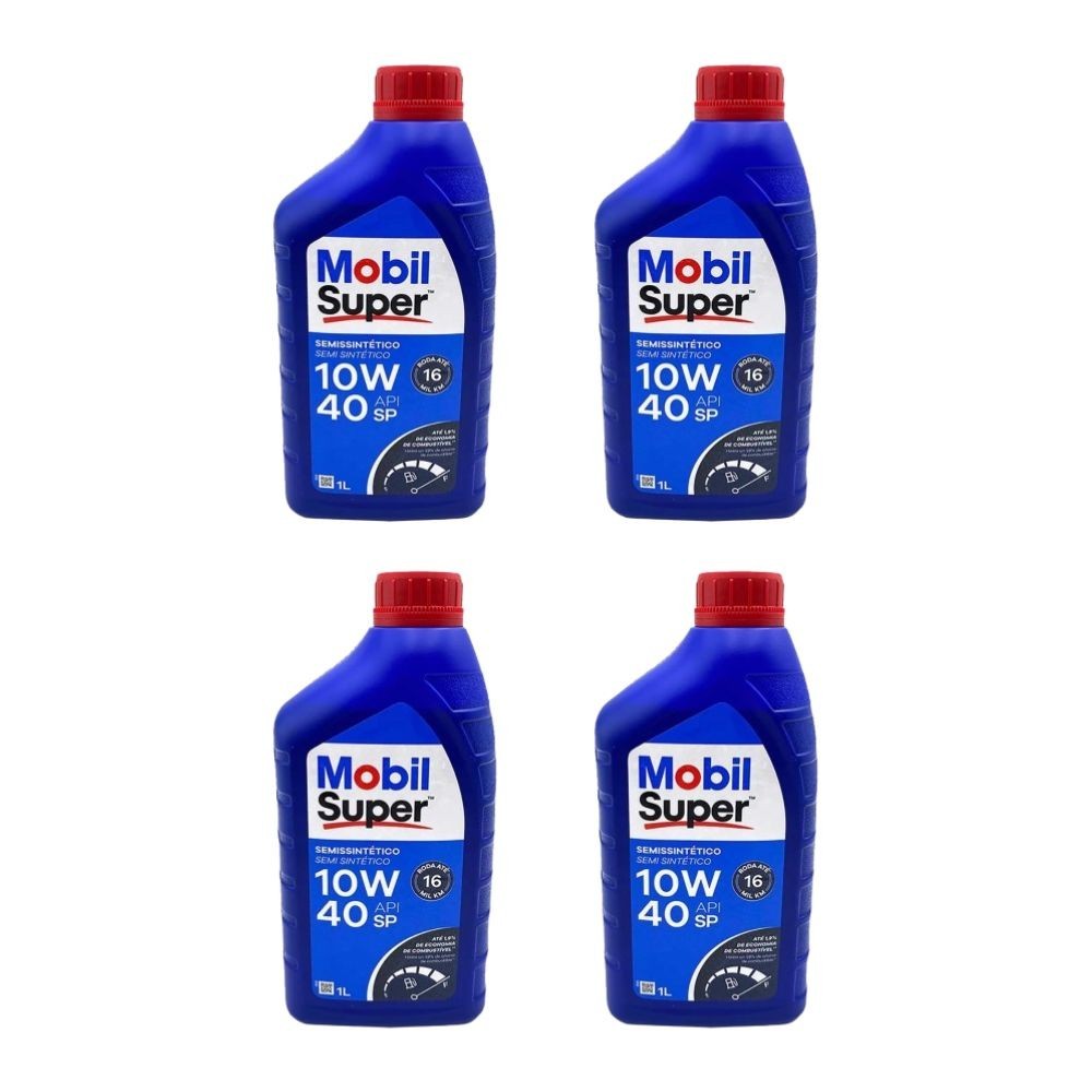 Kit 4 Unidades óleo Motor 10w40 Semi Sintético Mobil Super 1 Litro