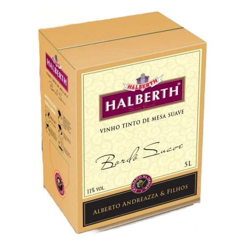 Vinho Halberth Tinto Suave Bordo Bag In Box Caixa 5 Litros