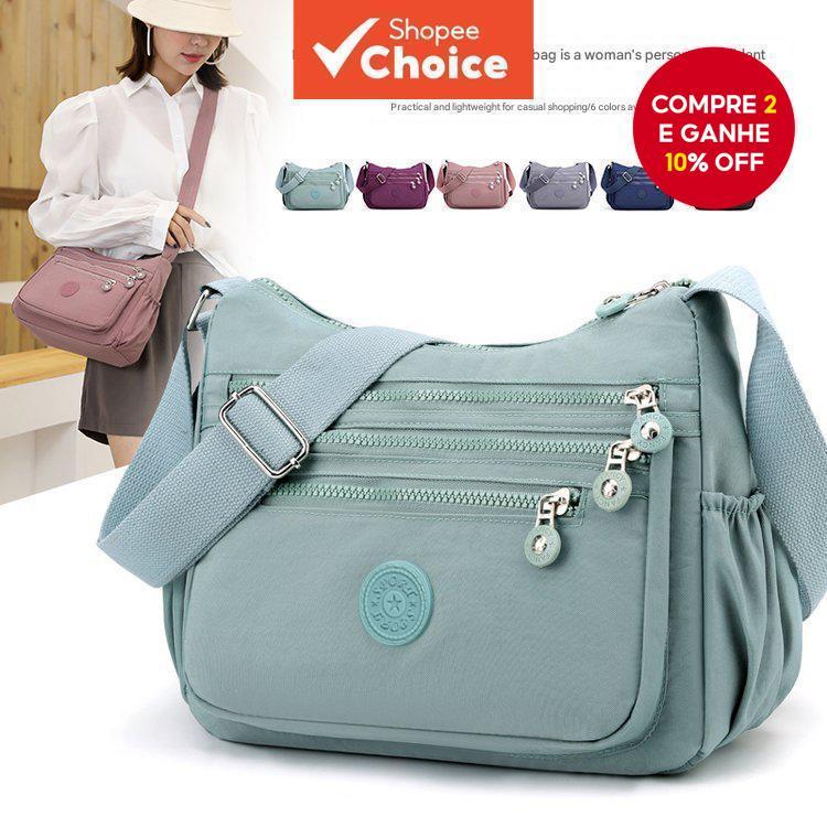 Moda Feminina Bolsa De Ombro Multi-Bolso Crossbody Casual Zíper Todos Os Dias Commuter Essencial Urbano Wanderlust Prese em Oferta na Shopee
