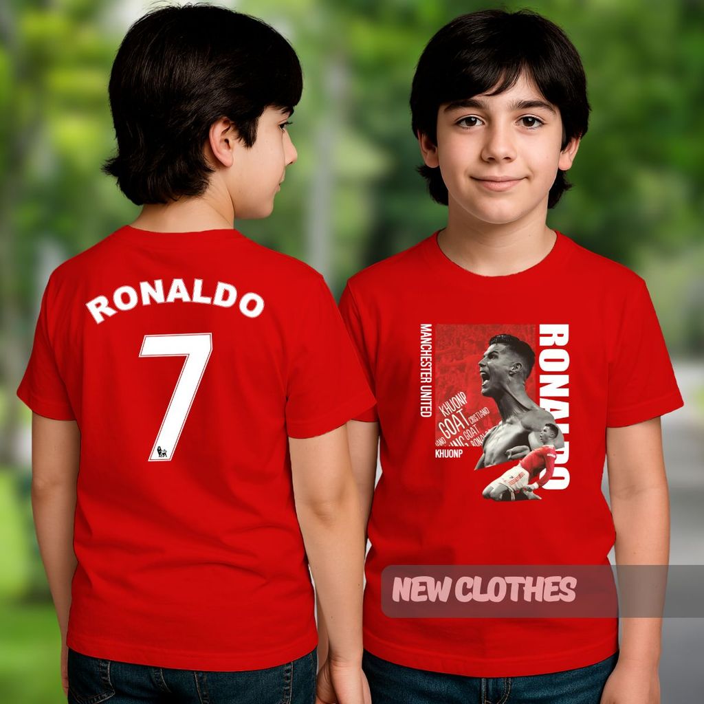 Camiseta CR7 Infantil Cristiano Ronaldo Futebol GOAT Robozão Champions Craque Ídolo