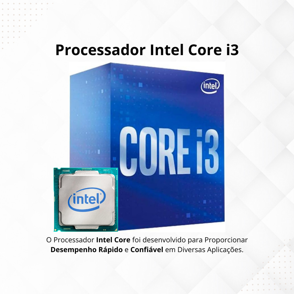 Computador CPU Intel Core i3 Segunda Geração Placa Mãe H61 Memória Ram 16GB DDR3 SSD 240GB Wifi Fonte 230w Bivolt