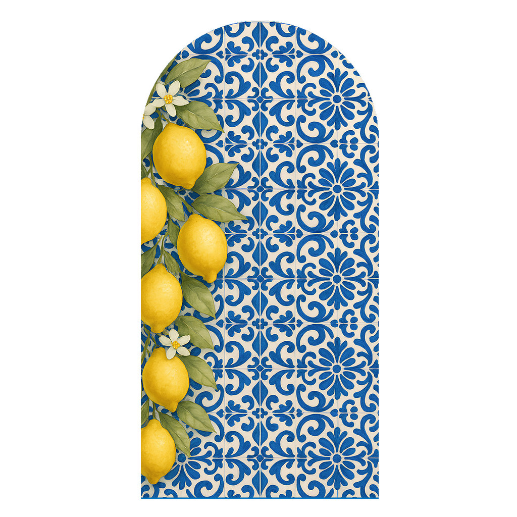 Capa Painel Romano Decorativo Azulejo Português Em Tecido Sublimado 3D 2mx1m Com Elástico