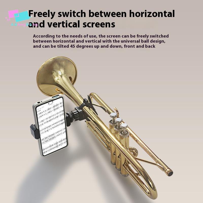Abongbanghn Trompete Lira Suporte Do Telefone Ajustável Instrumento Musical Banda Marcha Para Oboé Trombone Clarinete
