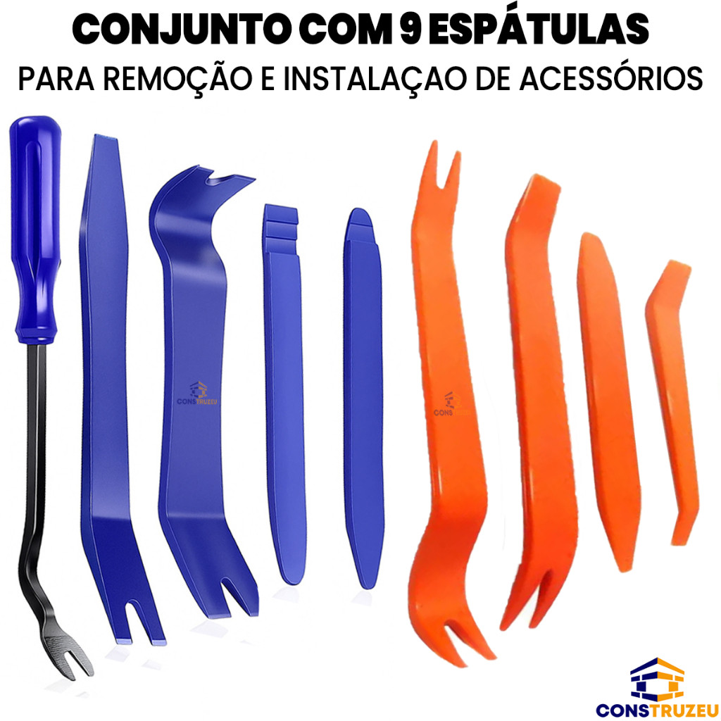 Kit Conjunto Jogo 9 Espatulas Ferramenta De Nylon Desmontar Painel Forro De Porta Automotiva em Oferta na Shopee