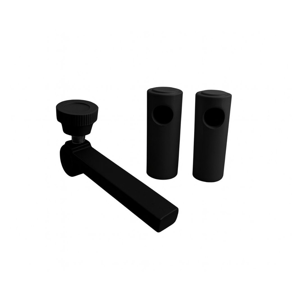 KIT APARADOR ENVIDRAÇAMENTO SACADA ALUMINIO PRETO CURSOR + PINOS C/ PARAFUSOS