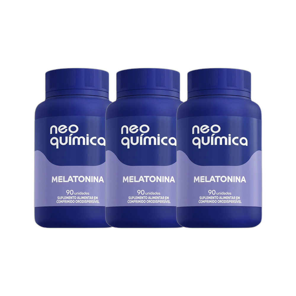 Kit 3x Melatonina Sabor Maracujá 90 Comprimidos - NEO QUIMICA
