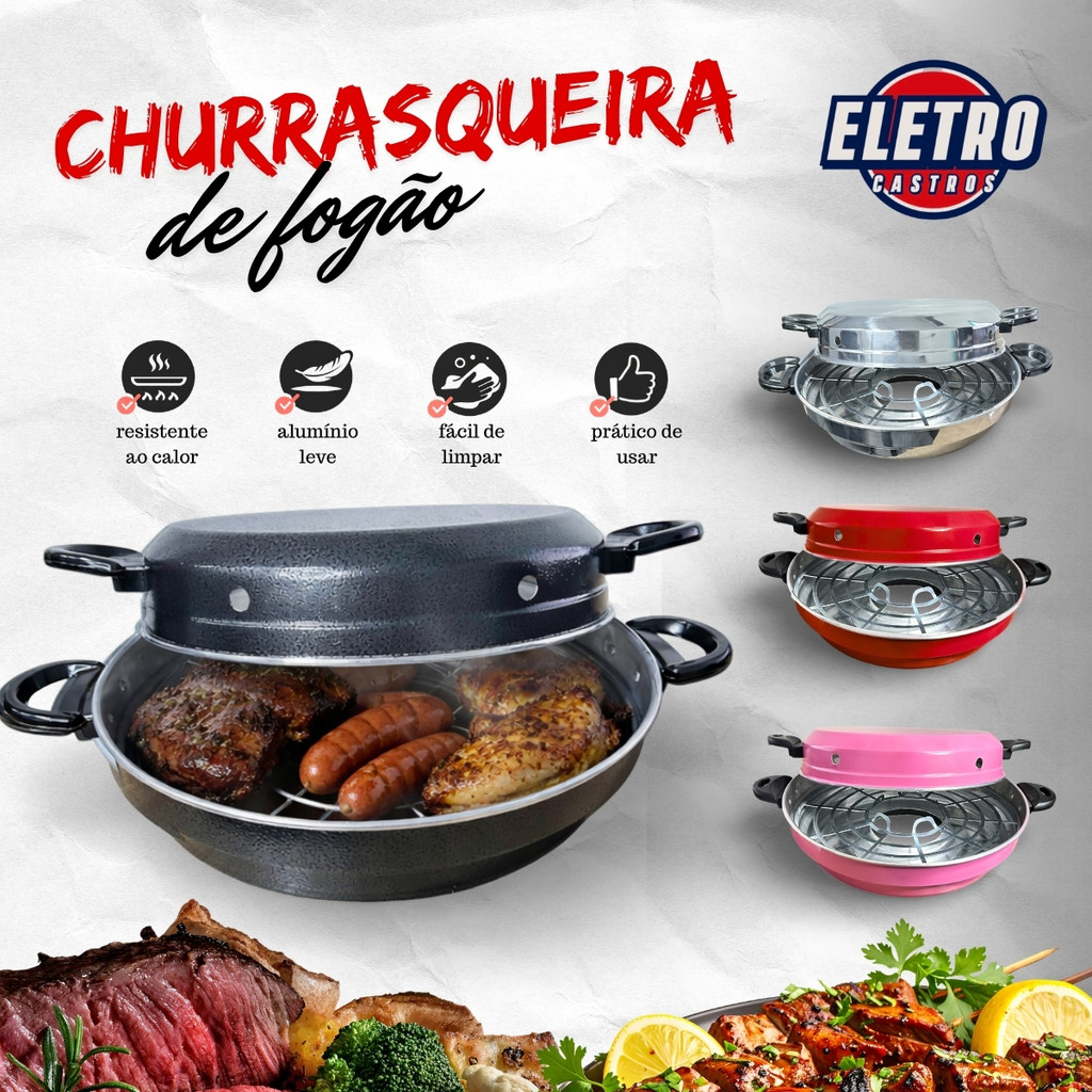 Churrasqueira de Fogão Grill Alumínio cozinha cores