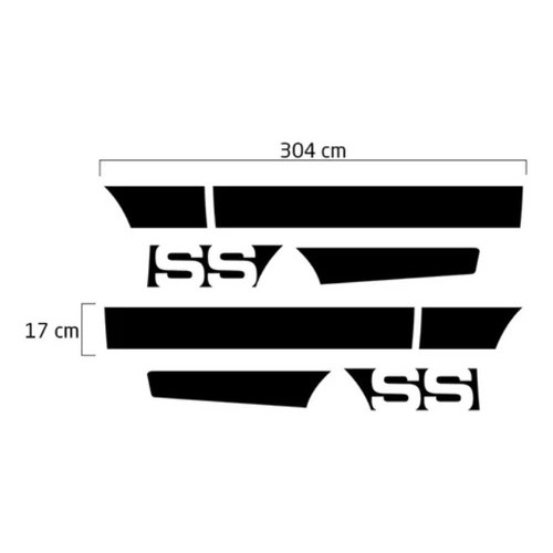 Adesivo Faixa Lateral Opala Ss 1980/81 Preto Vinil