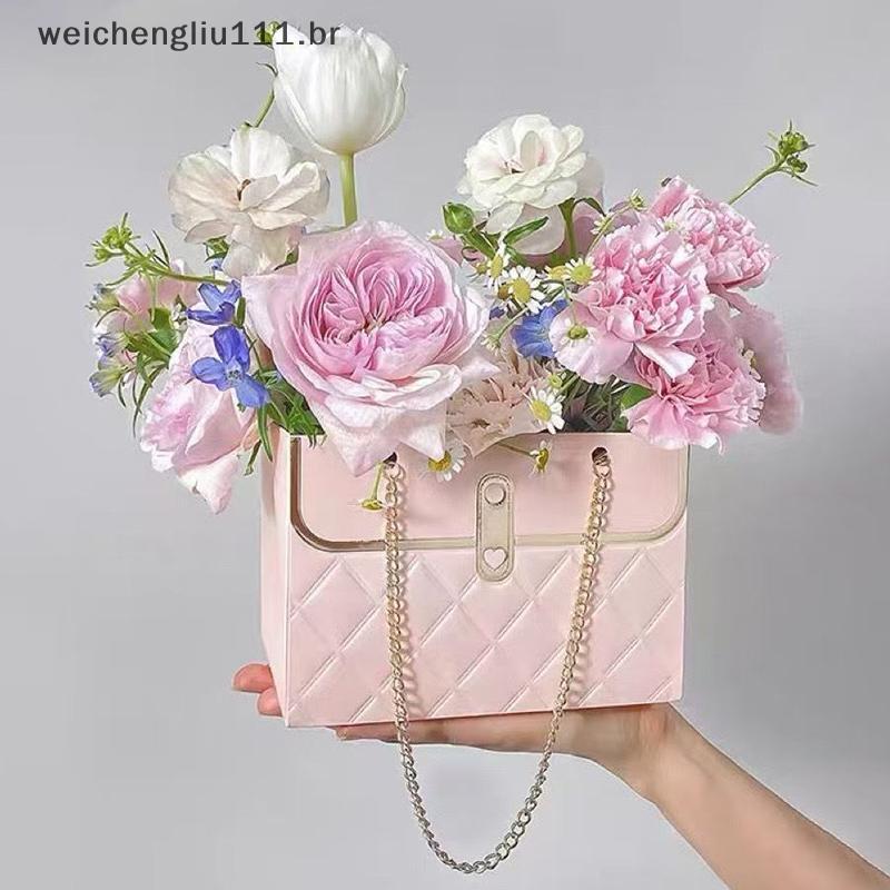 # weicheng Caixa De Flores Do Dia Dos Namorados Com Alça Bolsa De Presente Retangular Moderna Cesta Portátil .
