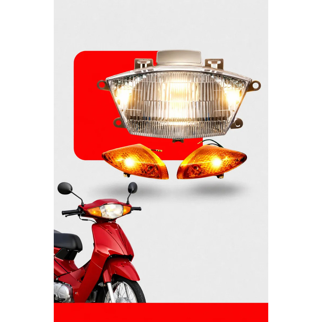 Bloco Óptico Biz 100 Farol Piscas Lanterna Amarelo 1998 2005