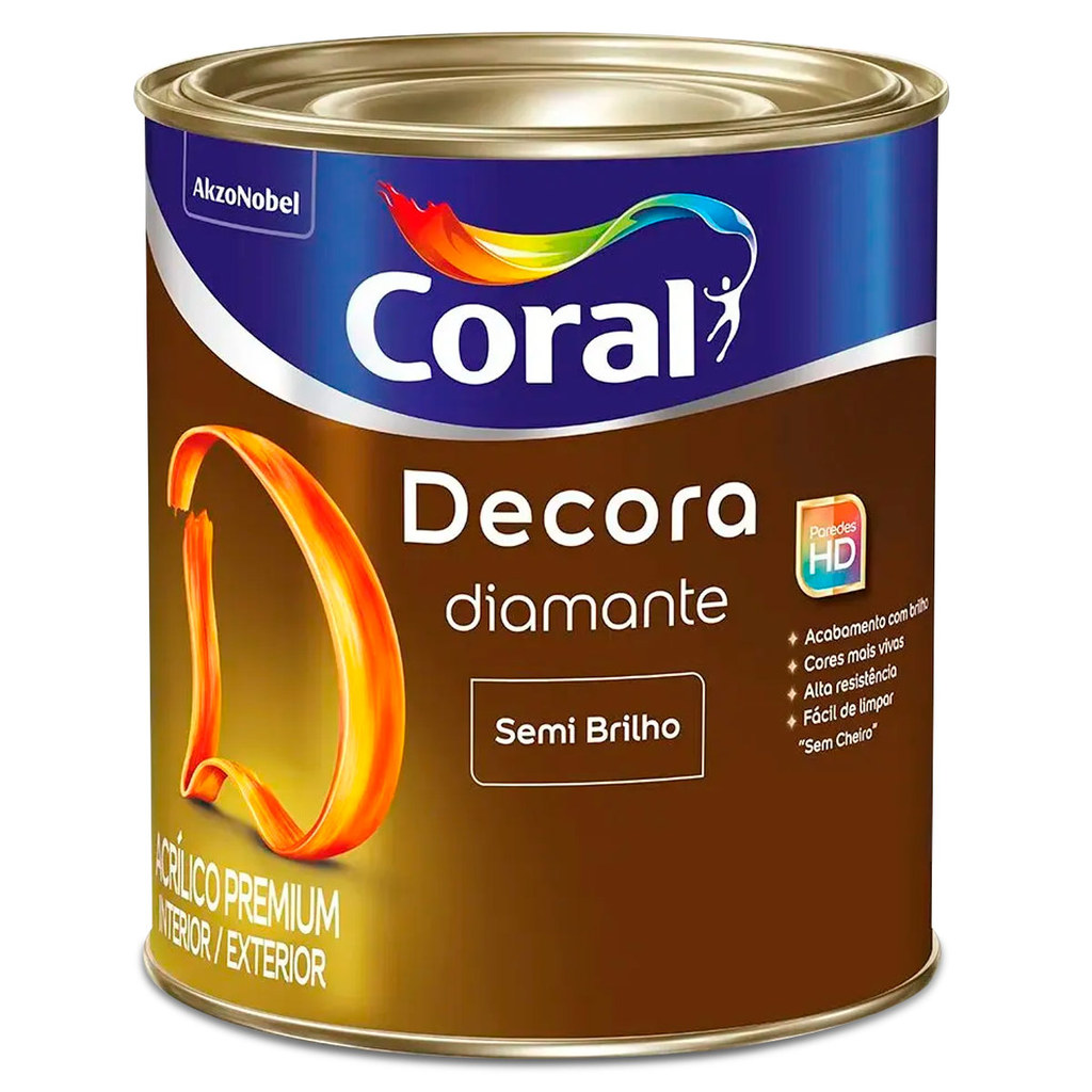 Tinta Acrílica Premium Semi Brilho Decora Diamante - Cocada Cremosa 800 ml