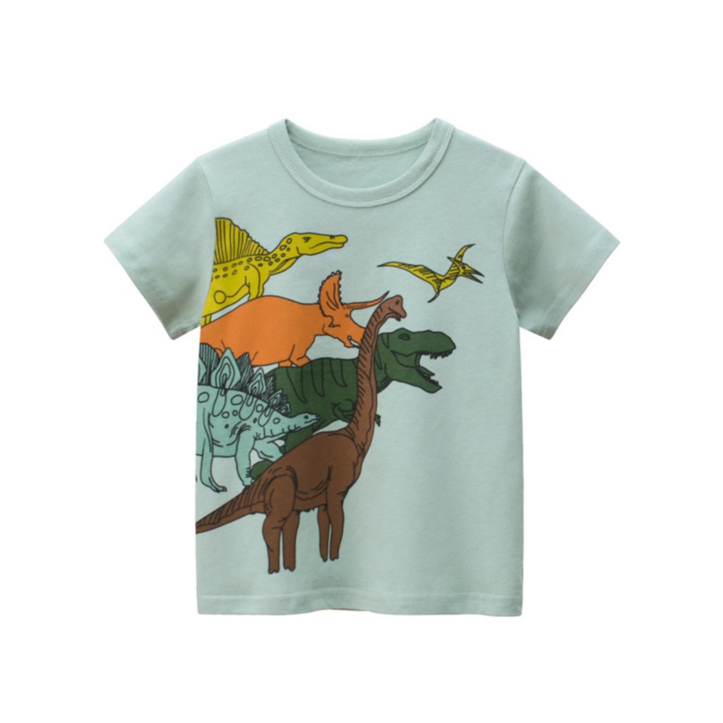 27 crianças marca roupas infantis puro algodão topo 2026 verão crianças de manga curta camiseta menino bebê dinossauro r