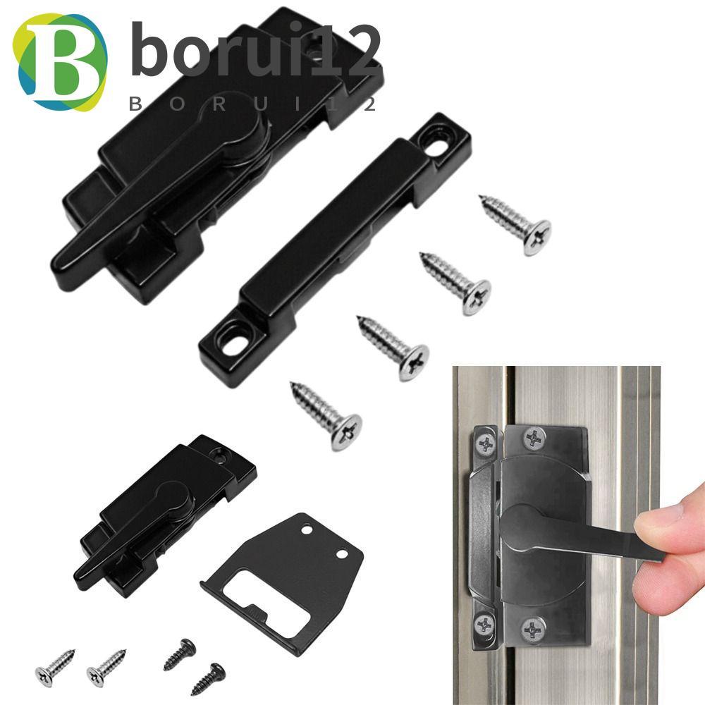 Fechaduras De Faixa De Janela Deslizante BORUIB , Ação De Câmera Com Design Crescente De Cor Preta , Segurança Base De M