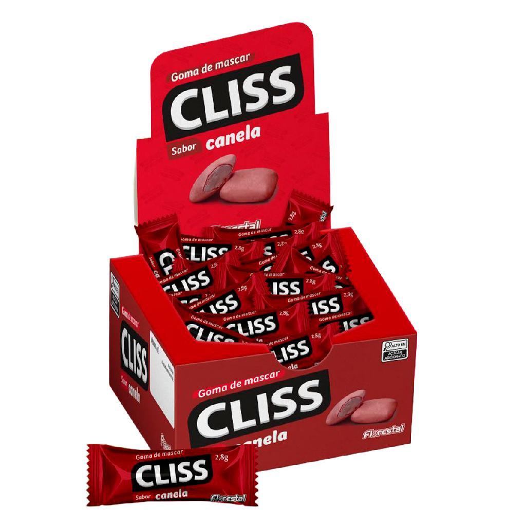Chiclete goma de mascar cliss sabor canela florestal display de 280g