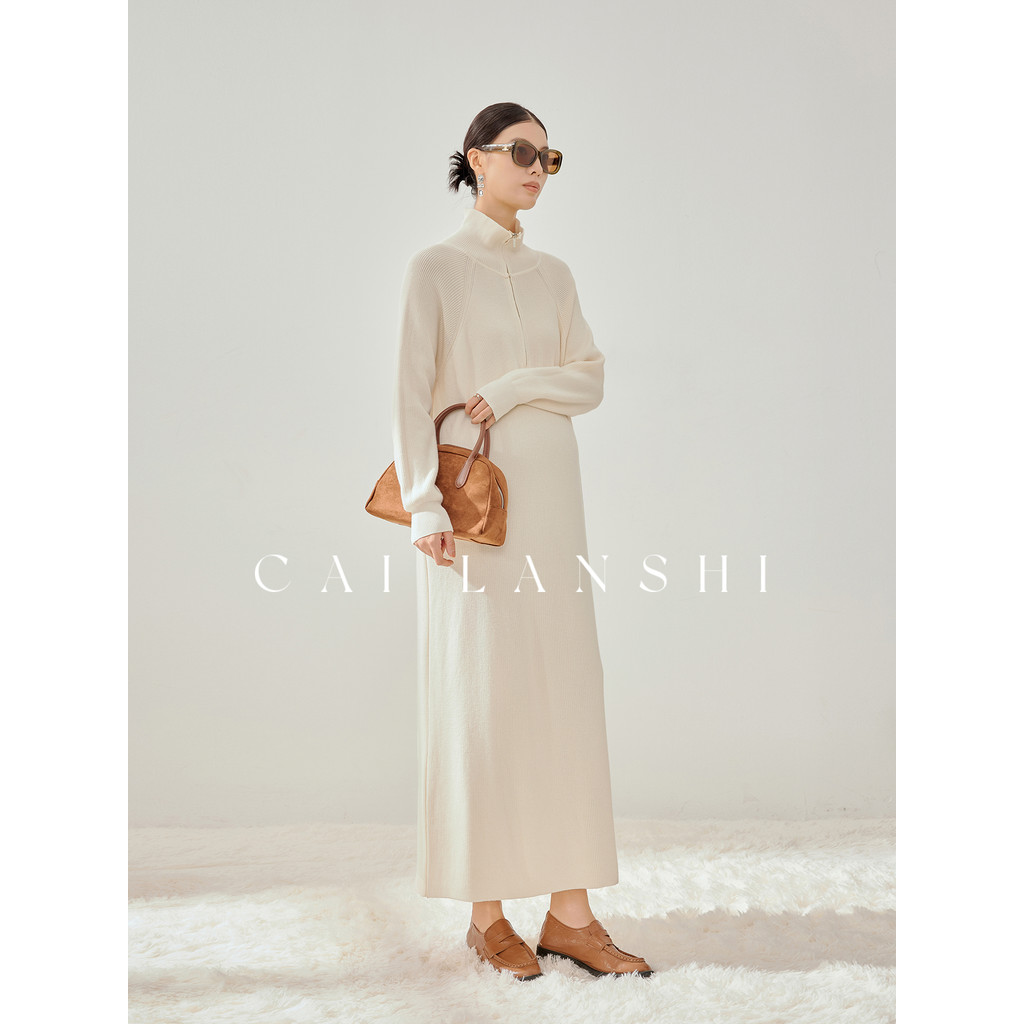 Cor Lanshi roupa de maternidade novo estilo gravidez clareamento estilo minimalista usar elegante lapela vestido de malh