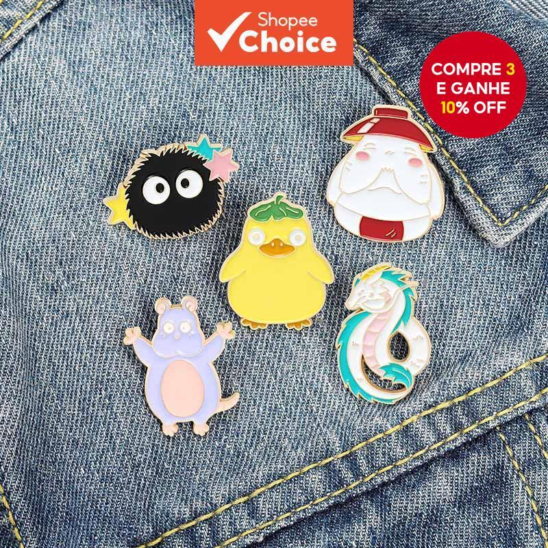 Desenhos Animados Anime Esmalte Pino Spirited Away Crachá Broche Lapela Gi fts Para Amante De