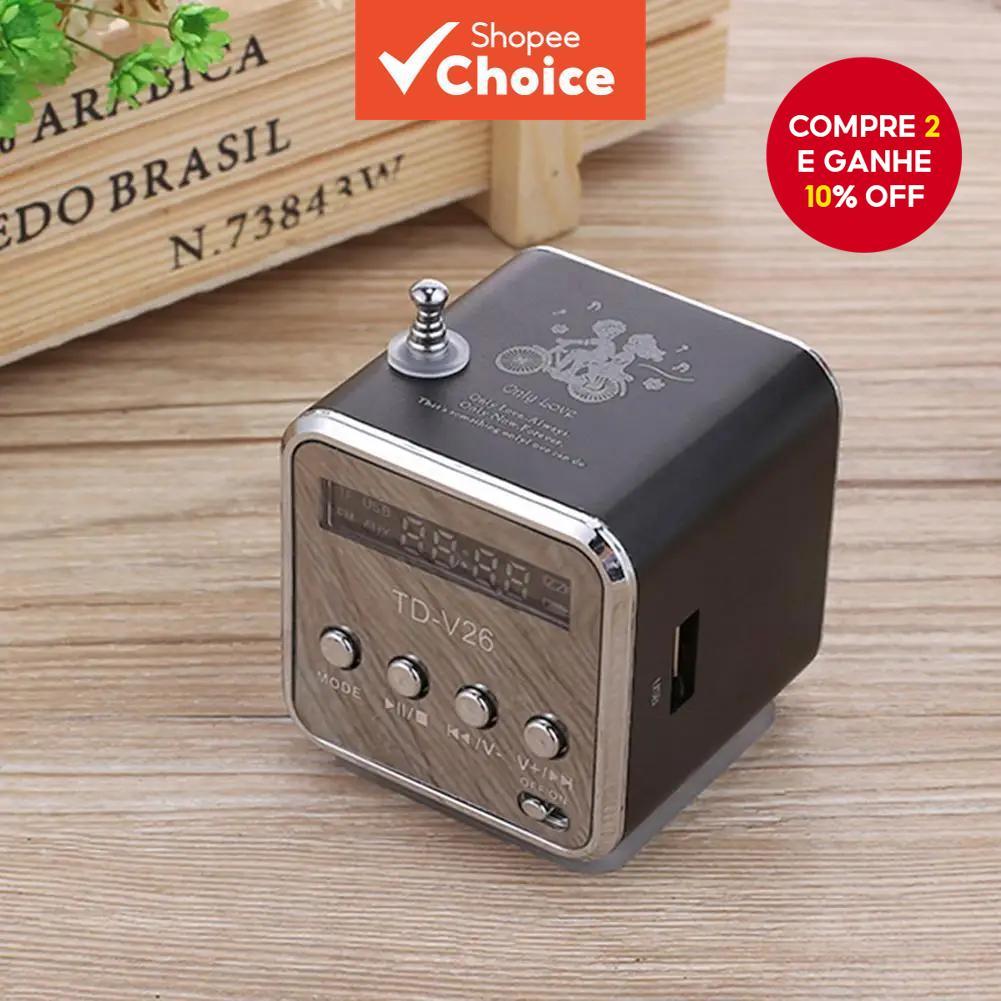 TD-V26 Alto-Falante Mini Bluetooth Receptor De Rádio FM MP3 Player Soundbar Suporte Cartão TF Portátil